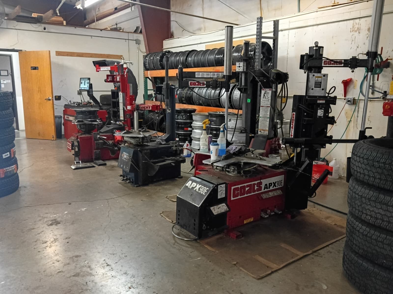Wheel and tire service machines inside the Hillsboro shop