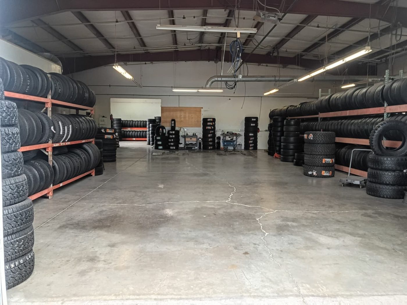 Tire inventory inside the Hillsboro shop