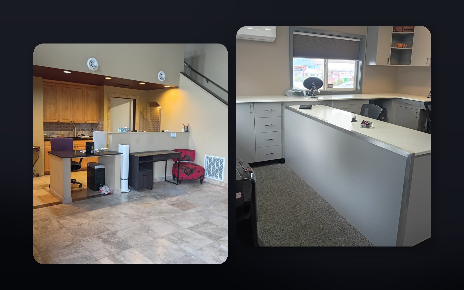 Customer areas at the Hubbard and Hillsboro shops