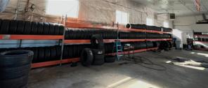 Interior tire shop service bay in Hubbard Oregon