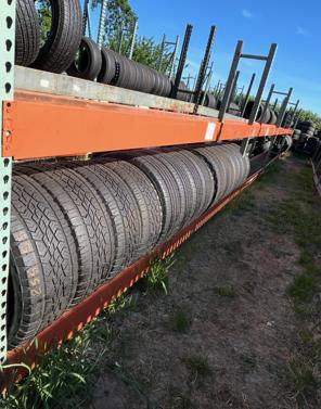 Rows of used tire inventory in Hubbard Oregon